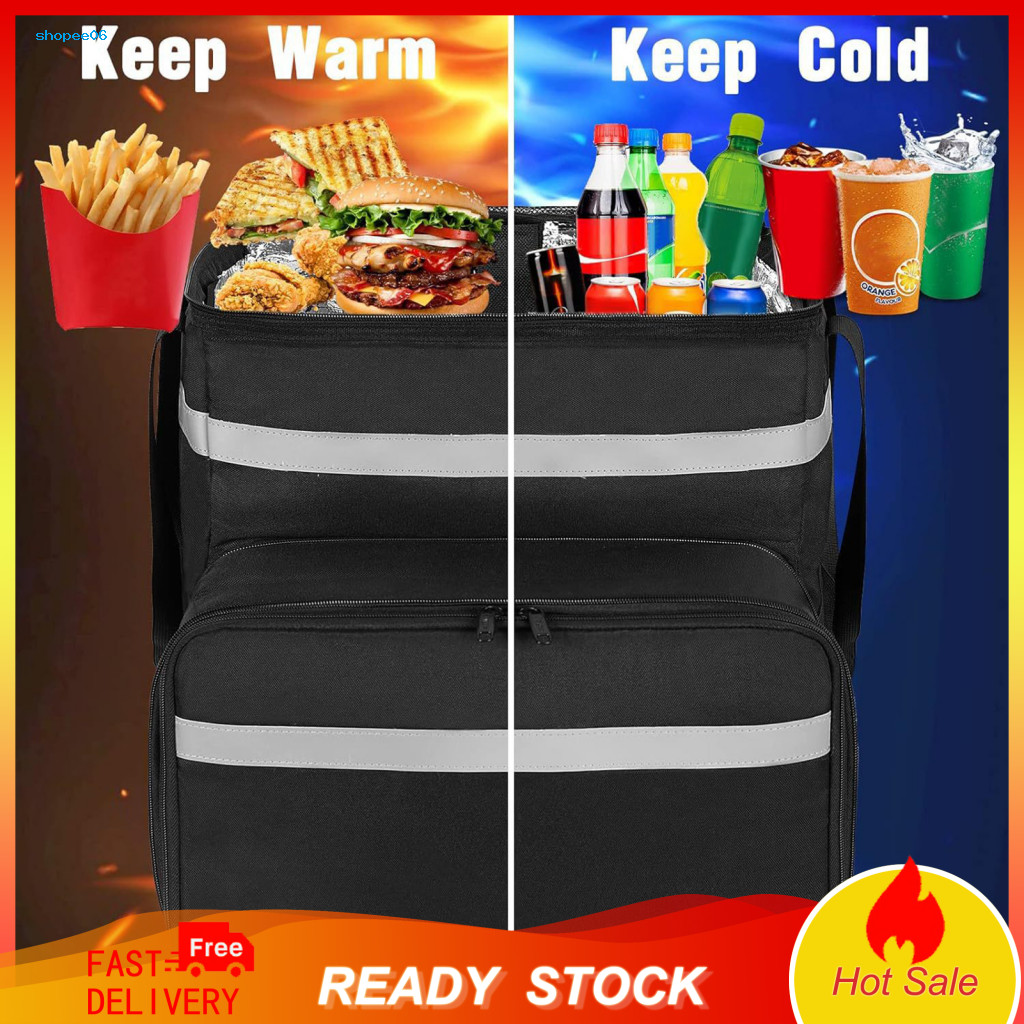 Insulated Delivery Bag Food Backpack Capacity Cooler Expandable Reusable Pizza Thermal Strong Load-bearing for