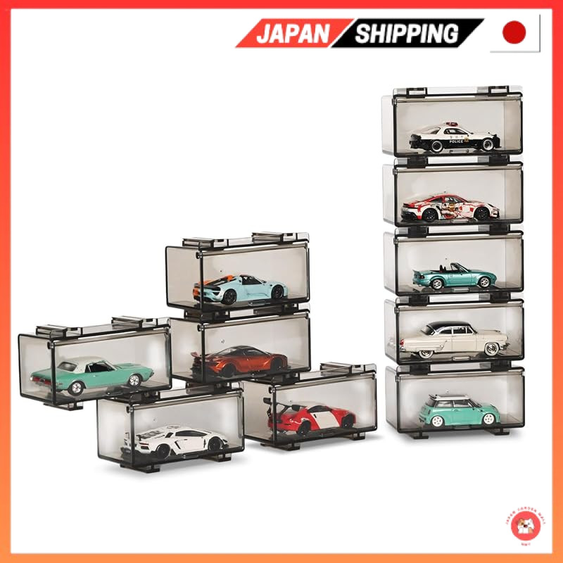 1:64 Modular Diecast Car Display Case with 10 Parking Spaces and Magnetic Dust Cover - Various Colors AvailableDirect fr