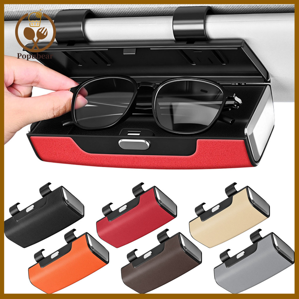 Vehicle Sun Visor Case Car Sunglasses Holder Storage Box with Magnetic Lock Shockproof Protective Eyeglasses Soft Velvet