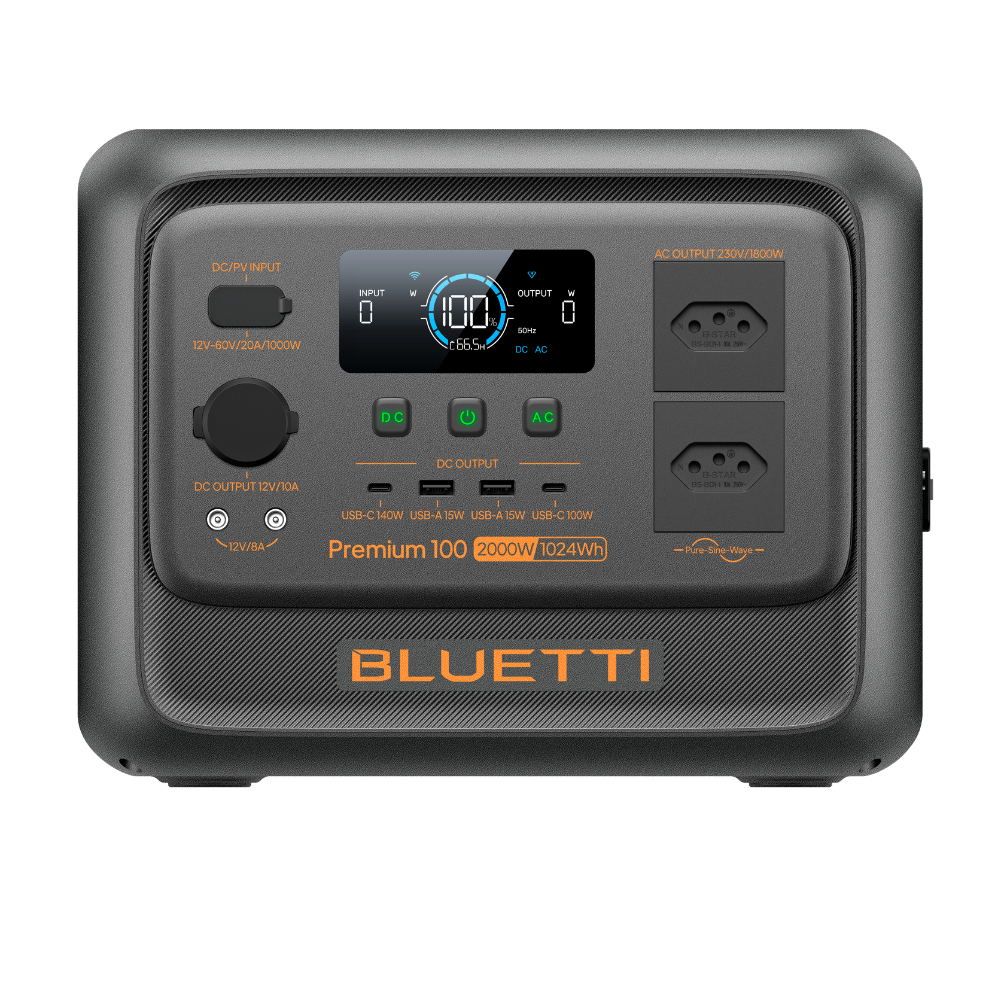 Estação de Energia Portátil Bluetti Premium 100 V2 1800W 1024Wh Gerador Energia Fonte UPS Carregador Portátil