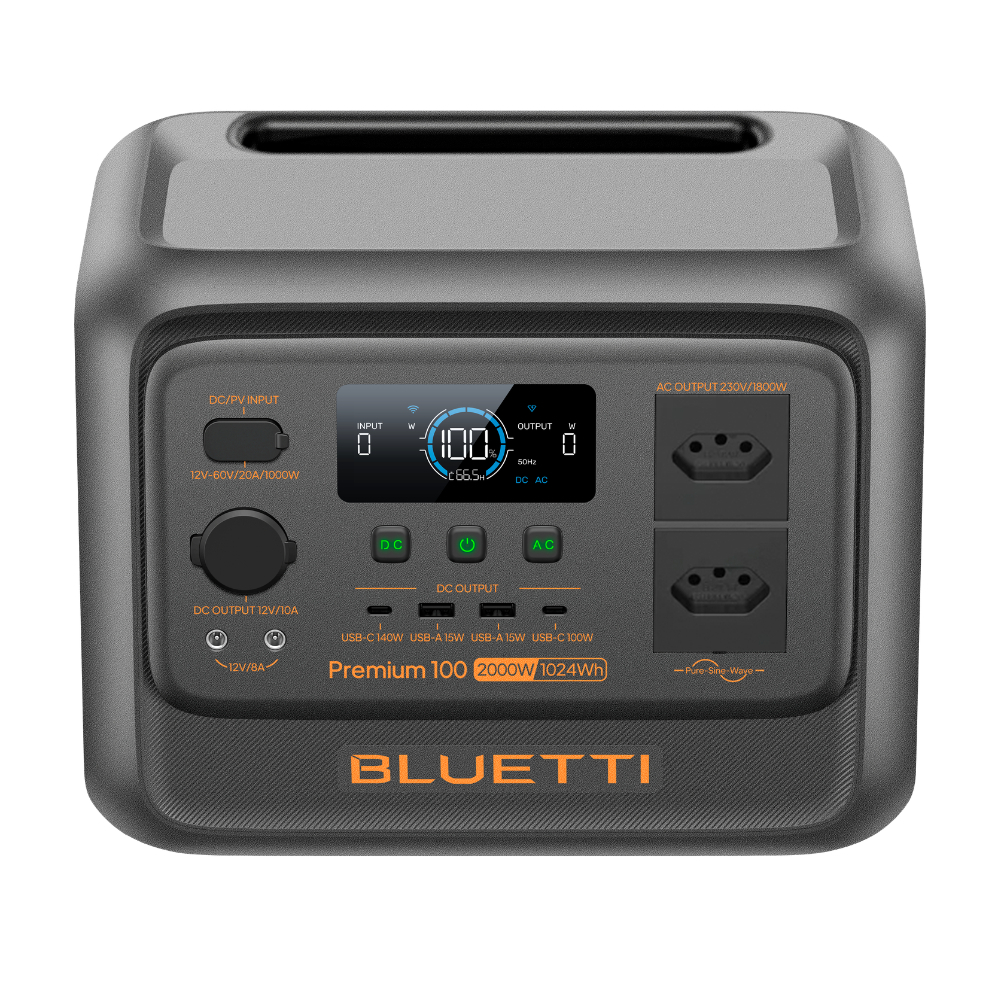 Estação de Energia Portátil Bluetti Premium 100 V2 1800W 1024Wh Gerador Energia Fonte Carregador Portátil