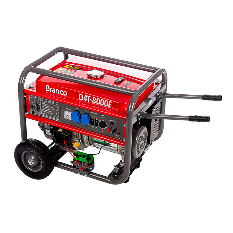 Gerador à Gasolina Motor 4T 15HP 8000W 6,5KWA Branco B4T-8000E Monofásico (220V)