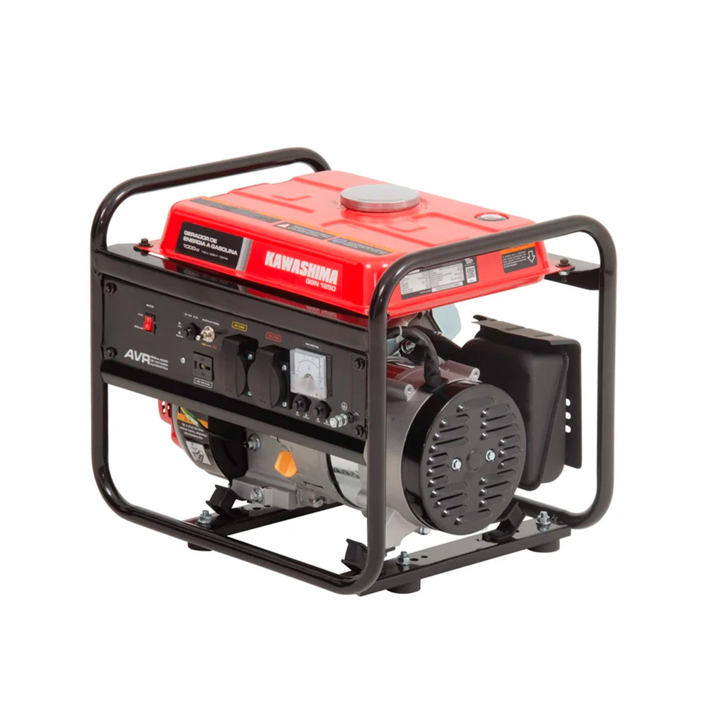 Gerador à Gasolina Motor 4T 2.9HP 800W Kawashima GGN 1250 Monofásico (Bivolt)