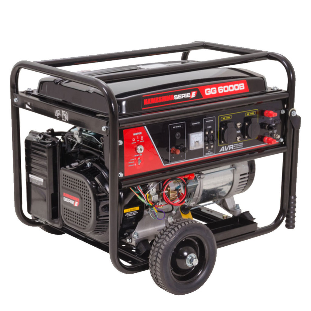 Gerador a Gasolina Motor 4T 13HP 5.500W Kawashima GG6000B Monofásico (115/230V)