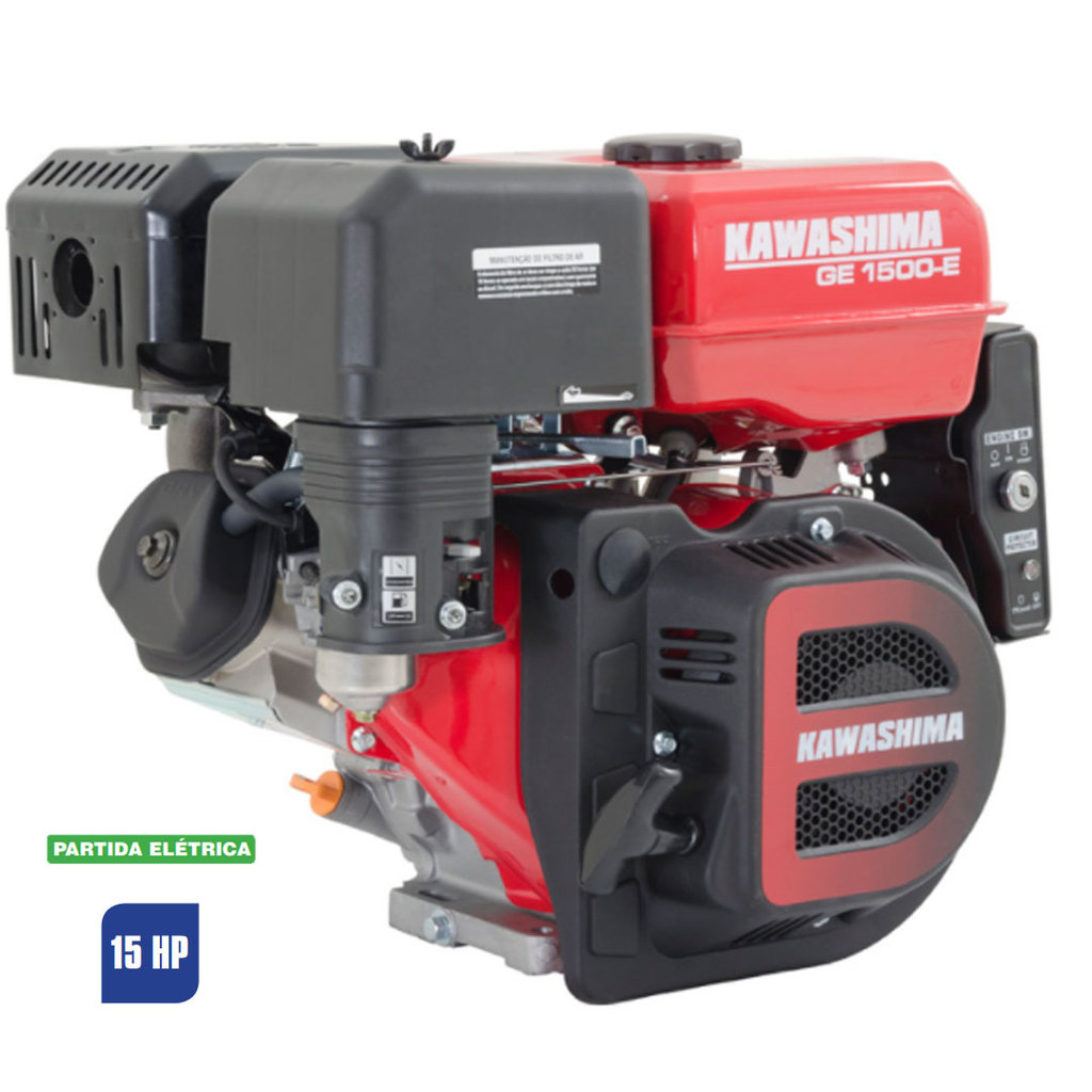 Motor Estacionário 15HP Gasolina 4T Partida Elétrica GE1500-E KAWASHIMA 5600260