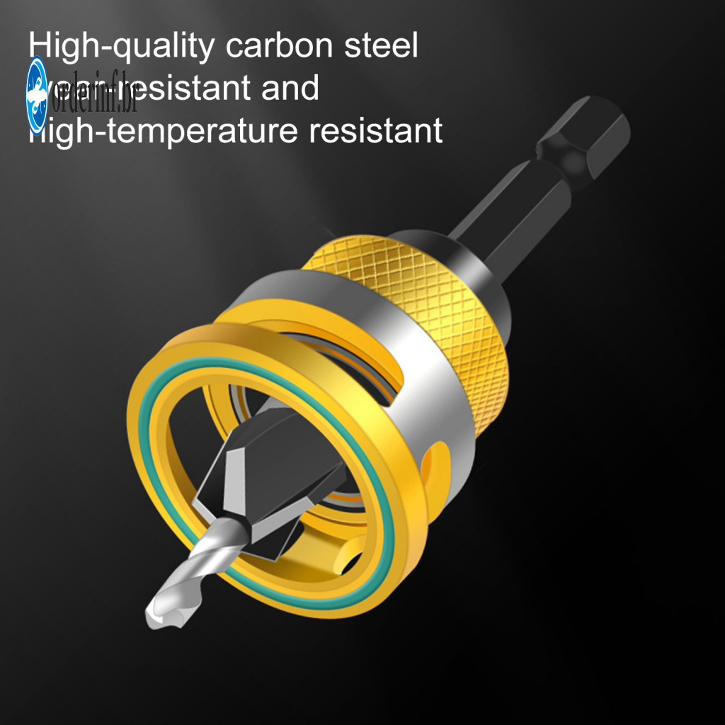 Metal Collar Countersink Bits Hss M2 Drill Bit Set with Adjustable Depth Stop High Speed Steel 4-edge Spiral Flute for W