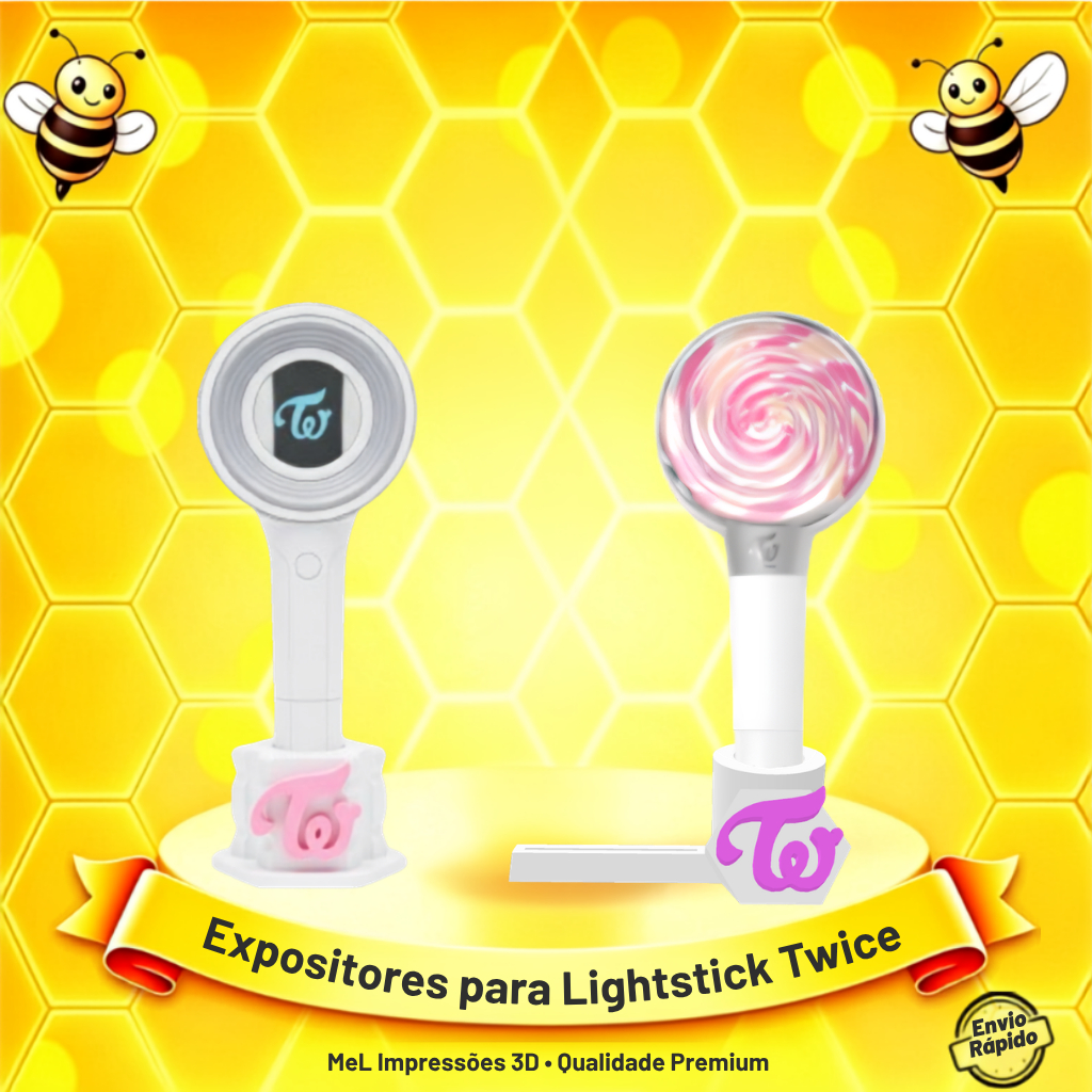 TWICE - Suporte para LightStick Candy Bong | Expositor Personalizado Impresso em 3D para Fãs ONCE