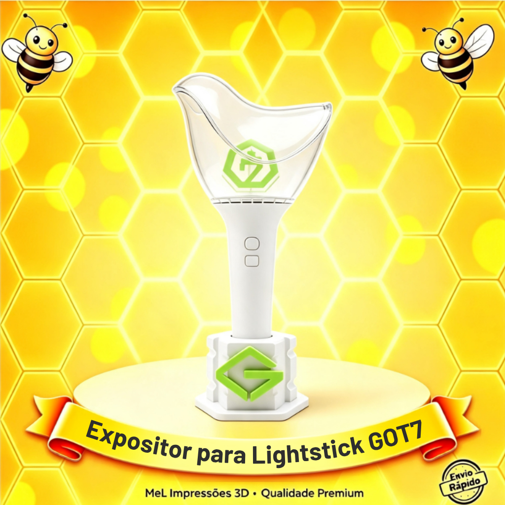 GOT7 - Suporte para LightStick | Expositor Personalizado Impresso em 3D para Fãs Ahgase