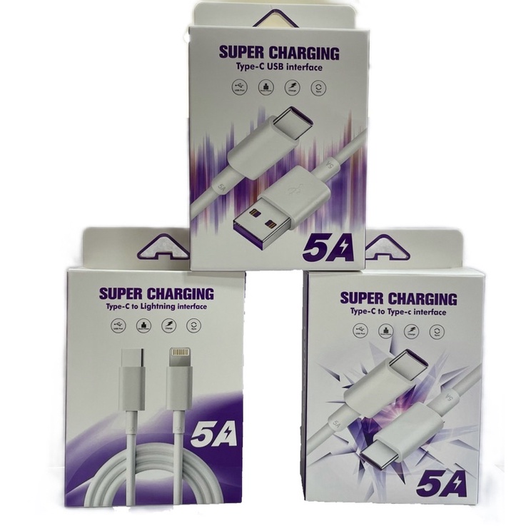 Cabo Turbo Super Charging 5A Tipo-C iPhone Lightning USB