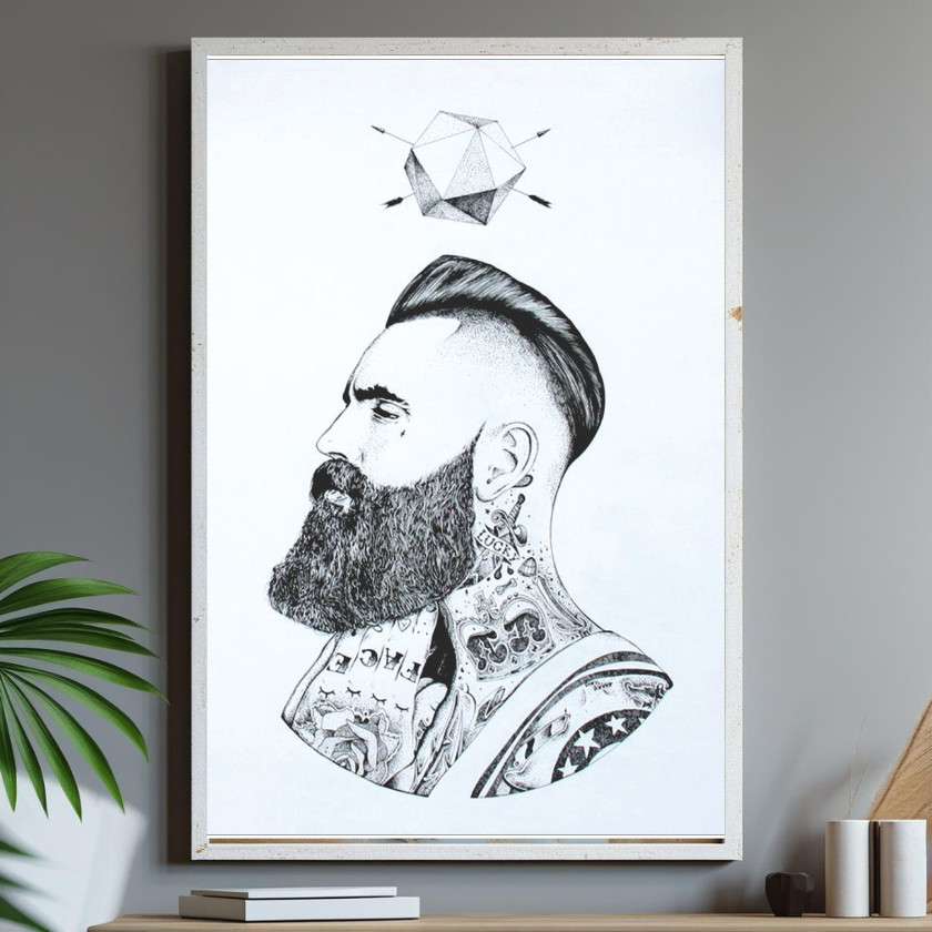 Quadro Homem Haircut Shave Cut Decoração Ambiente Barbearia