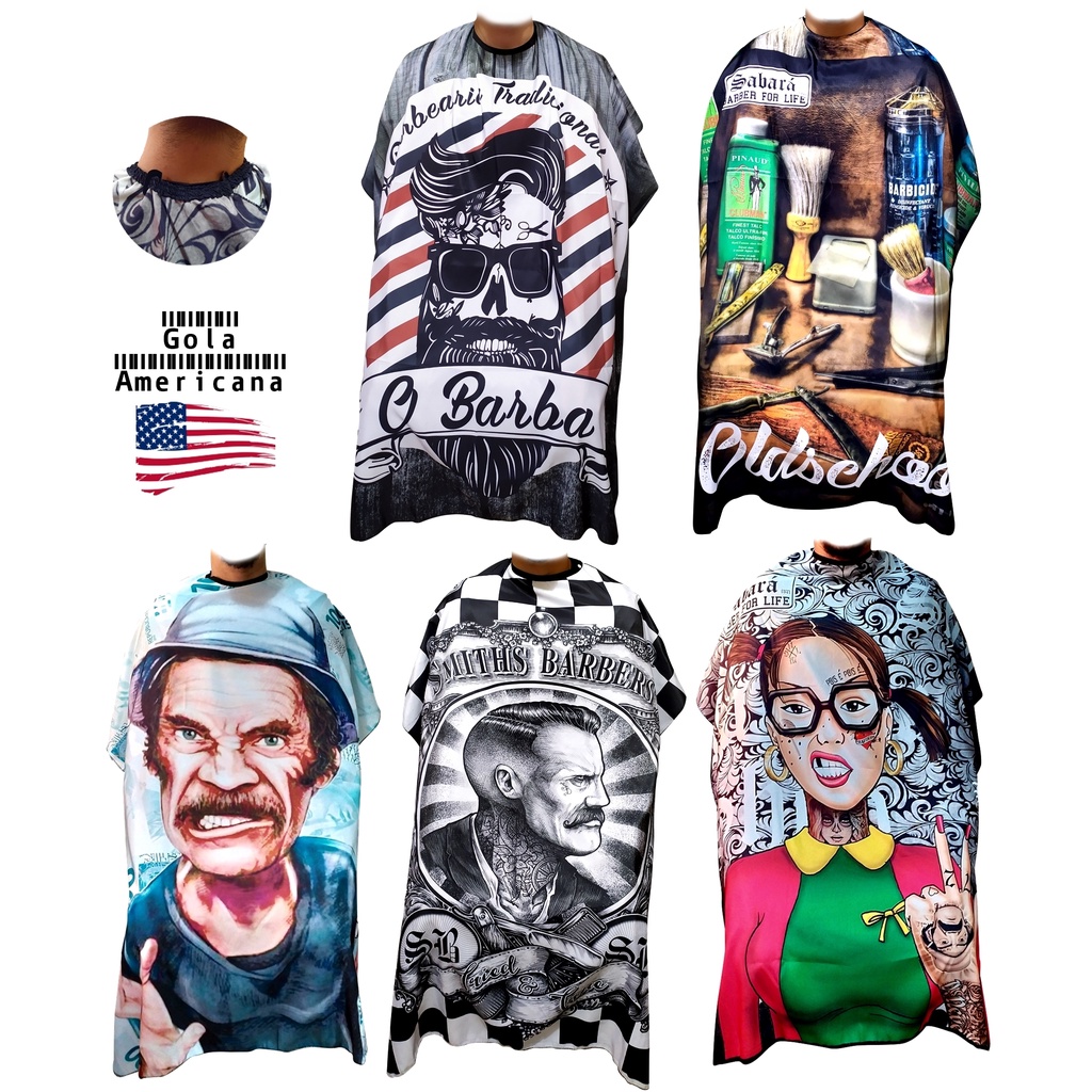 Capa de Corte Cabelo Barba Personalizada Profissional Barbeiro Cabeleireiro Shawing Haircuts