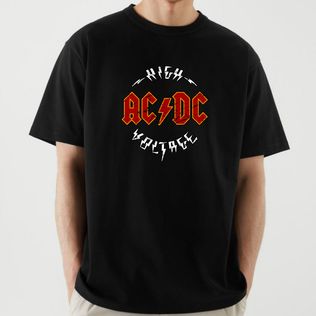 Camiseta Oversized Ac Dc High Voltage Hard Style 100% Algodão