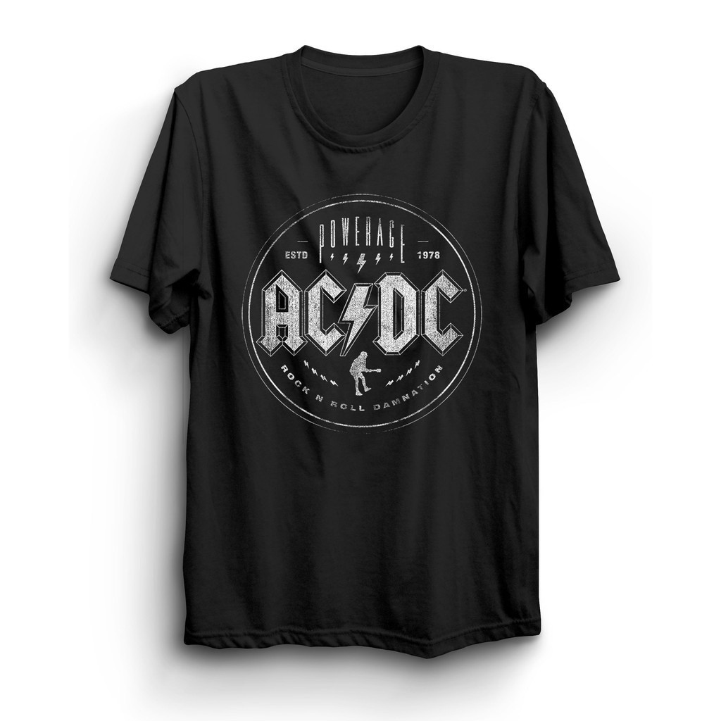 Camiseta 100% algodão  AC/DC australiana 1973 hard rock envio rapido -  JS COD FASHION