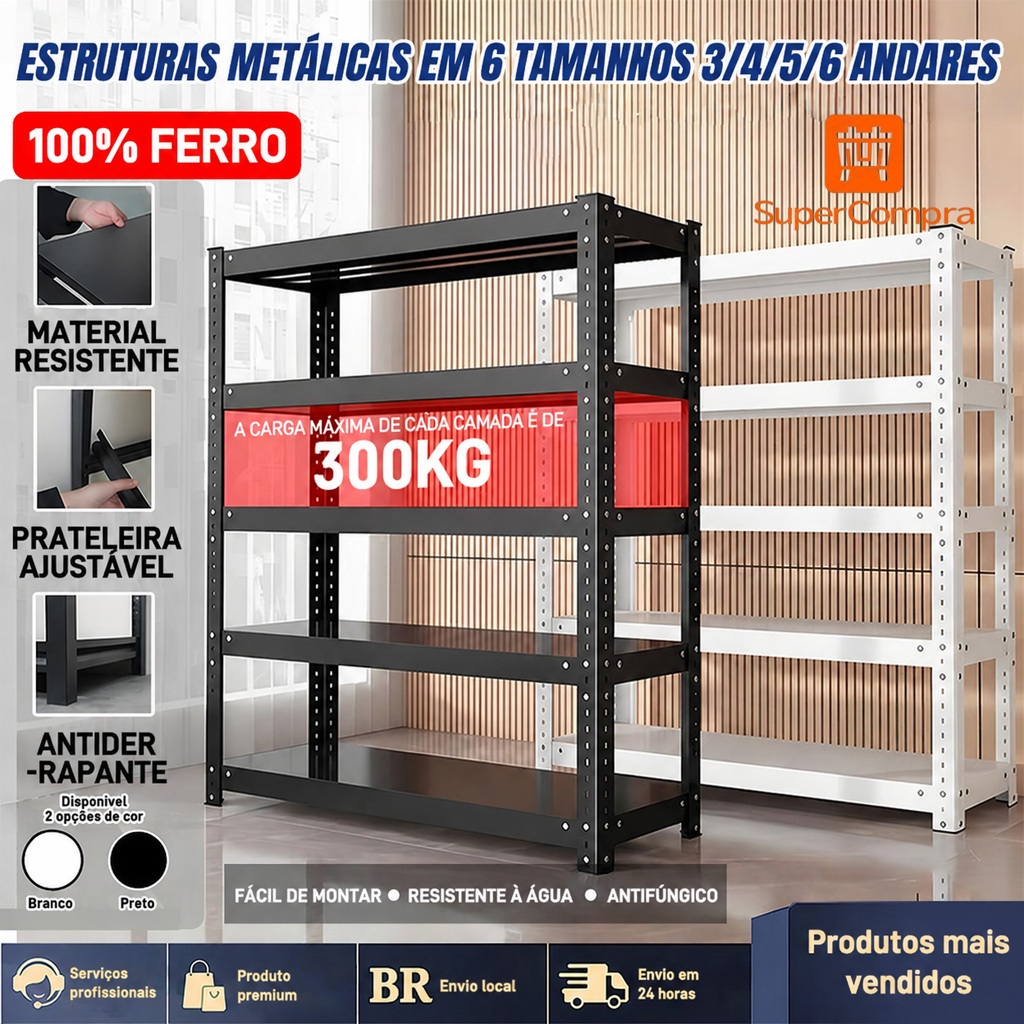 Multifunctional reinforced 300KG steel shelf strong bearing capacity most convenient storage