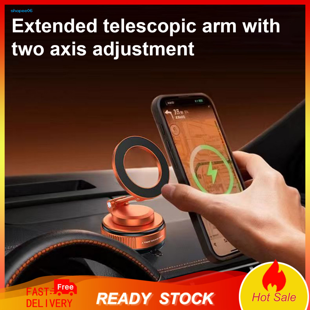Portable Phone Stand Vacuum Magnetic Car Holder 360° Adjustable Suction Cup Mount Universal Cell for Dashboard Windshie