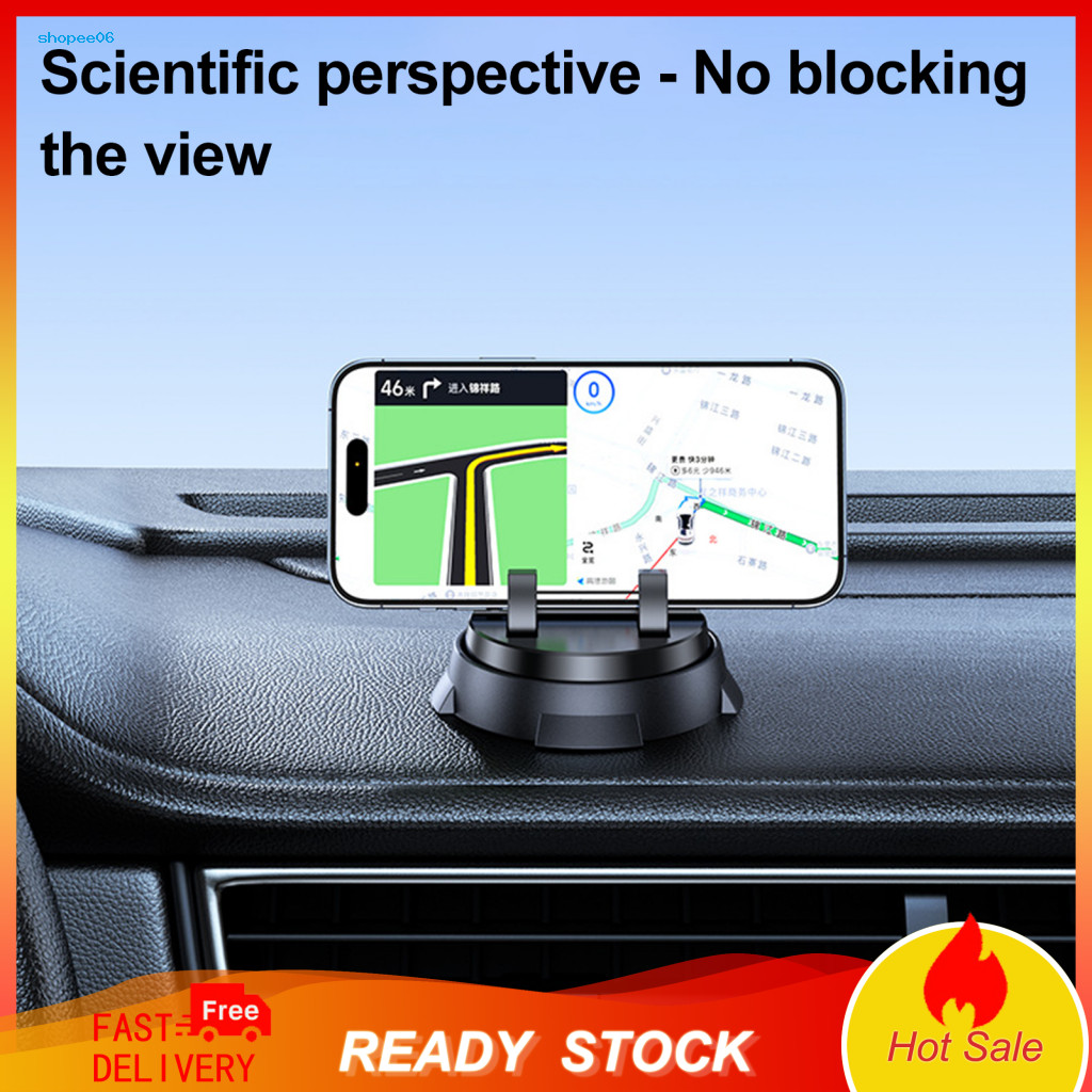 Car Phone Holder with Strong Suction Dashboard Mount 360° Rotatable Adjustable Adhesive Non-slip Universal for for Smar