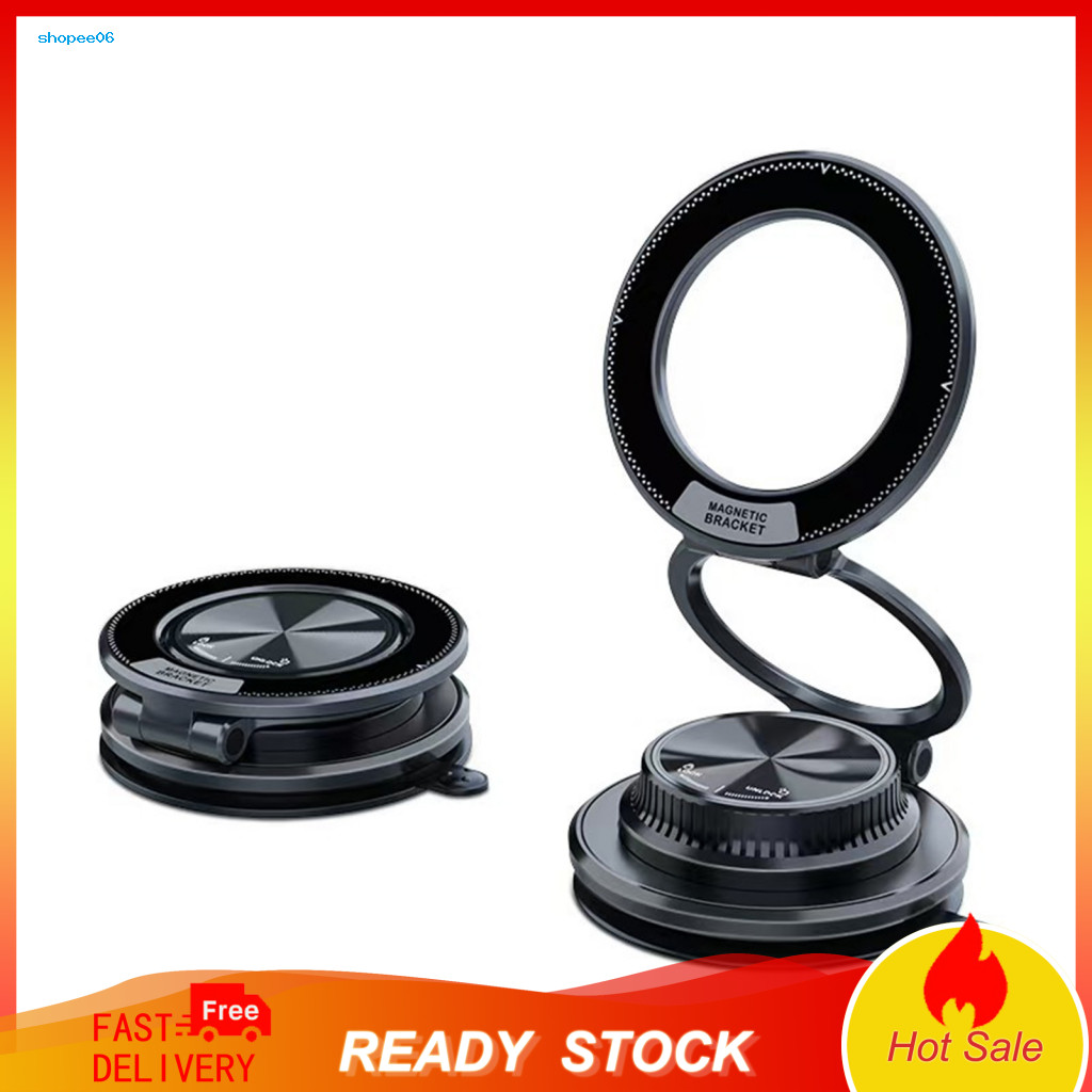 Easy Unlock Phone Mount Magnetic Car Holder 360° Rotation Strong Suction Adjustable Ultra-thin Foldable Stand for Winds