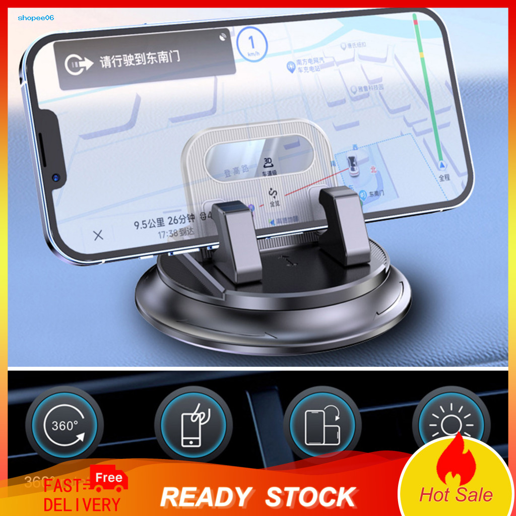 Adjustable Car Mount Phone Holder Dashboard 360° Rotating Adhesive Universal Cell Stand Anti-shake Stable for Most Smar