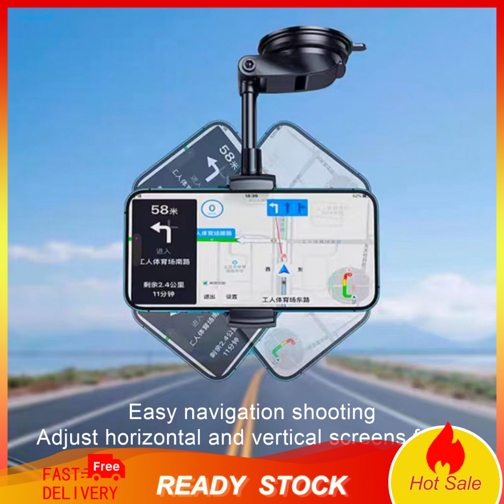 Adjustable Magnetic Phone Mount Vacuum Suction Car Holder 360° Cup for Windshield Dashboard – Strong for Driving