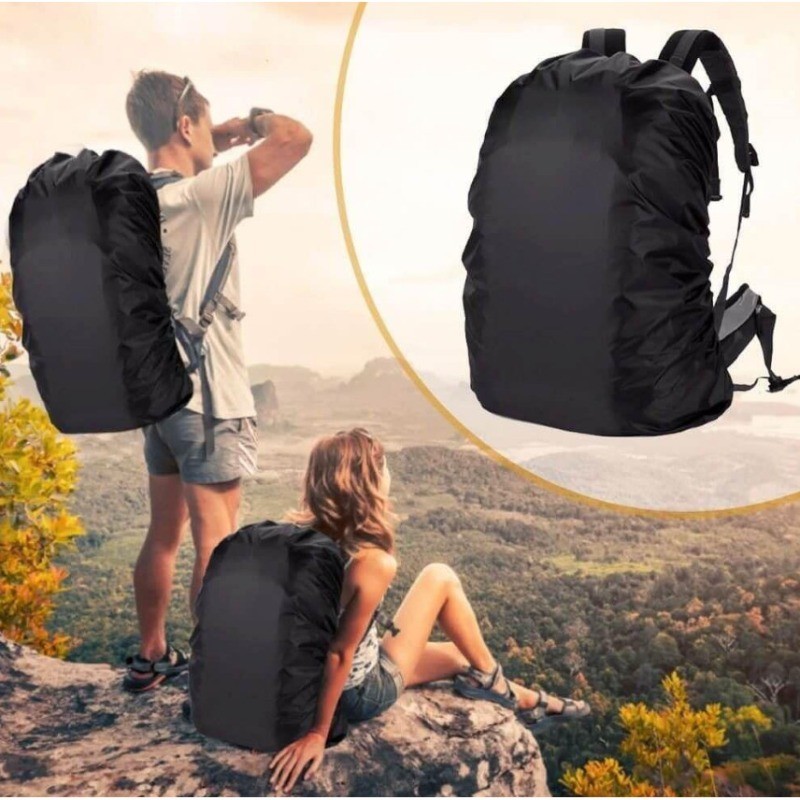 Kit 2 a 10 Capas de Chuva Para Mochila Impermeável 70x70cm com Elástico Motoboy Viagem Ciclismo Trilha Outdoor