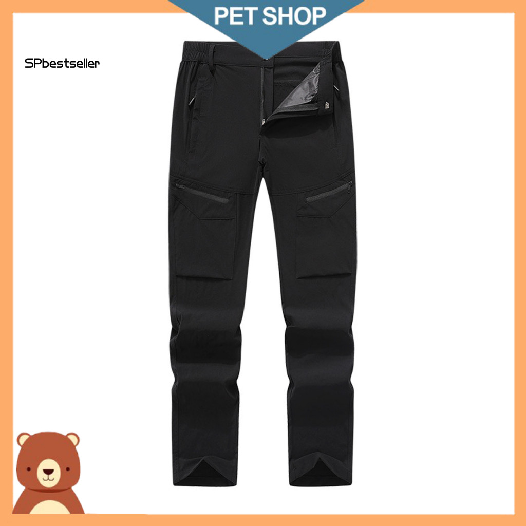 Outdoor Long Trousers Pants Unisex Waterproof Quick-dry Climbing Wide Leg Loose Fit Travel with Multi Pockets Elastic Wa