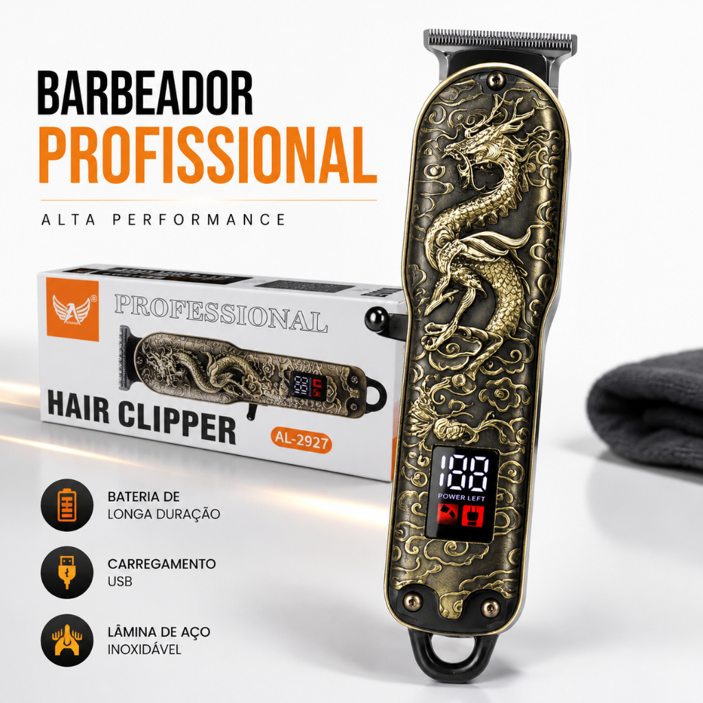 Máquina de Cortar Cabelo Profissional Sem Fio Original Barba Bateria Recarregável