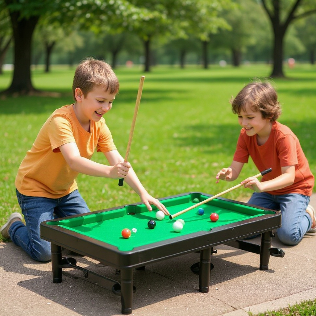 Brinquedo Mesinha Bilhar 44cm Jogo Snooker Infantil Portátil Diversão Conforto