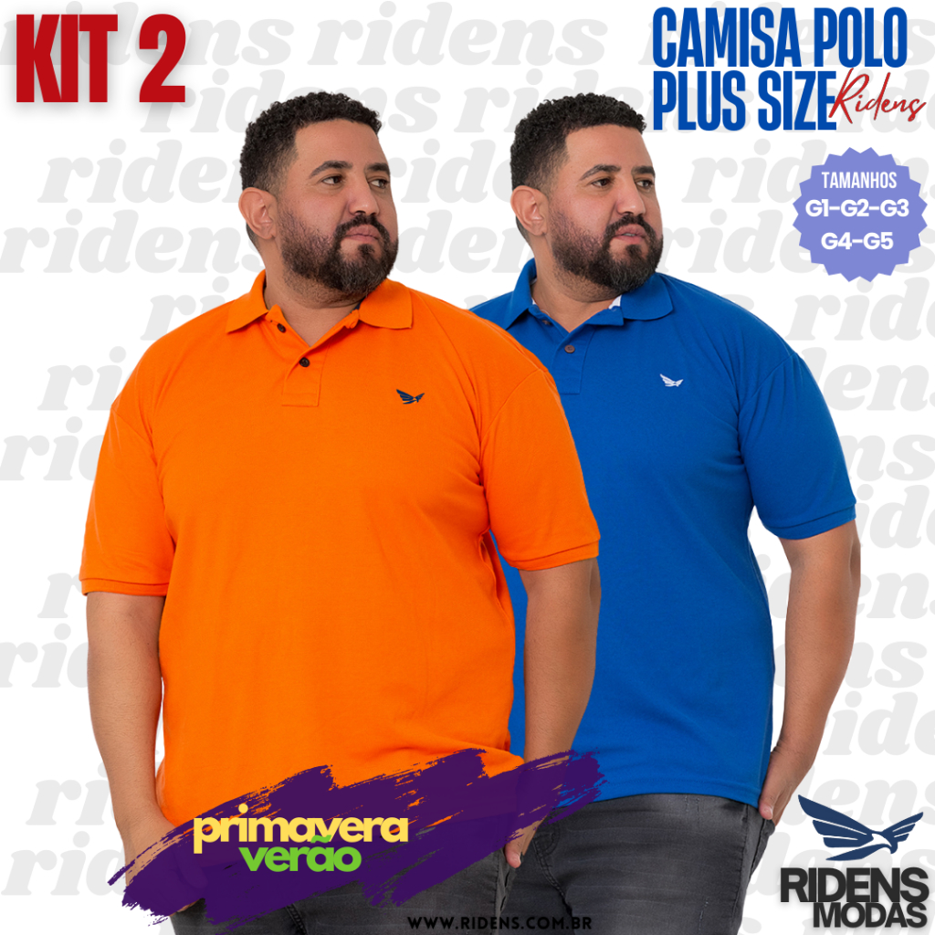 Kit 2 Camisas Masculina gola  Polo Plus size Qualidade  e Preço Baixo