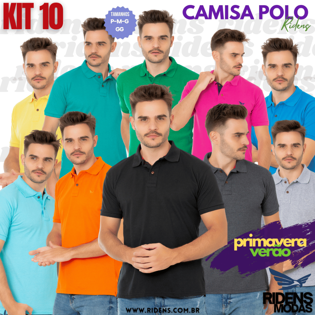 Kit 10 camisas masculina estilo e qualidade gola polo Preço Baixo