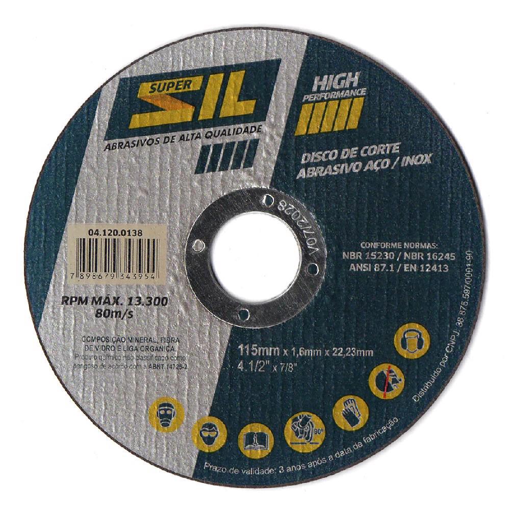 Disco Corte Super Sil High Performance 4.1/2 x 1/16 x 7/8”
