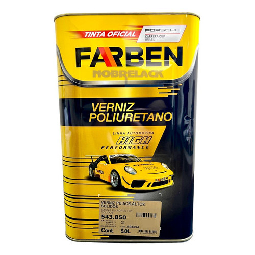 Verniz High Performance Alto Sólido Automotivo 543.850 5 Litros Farben
