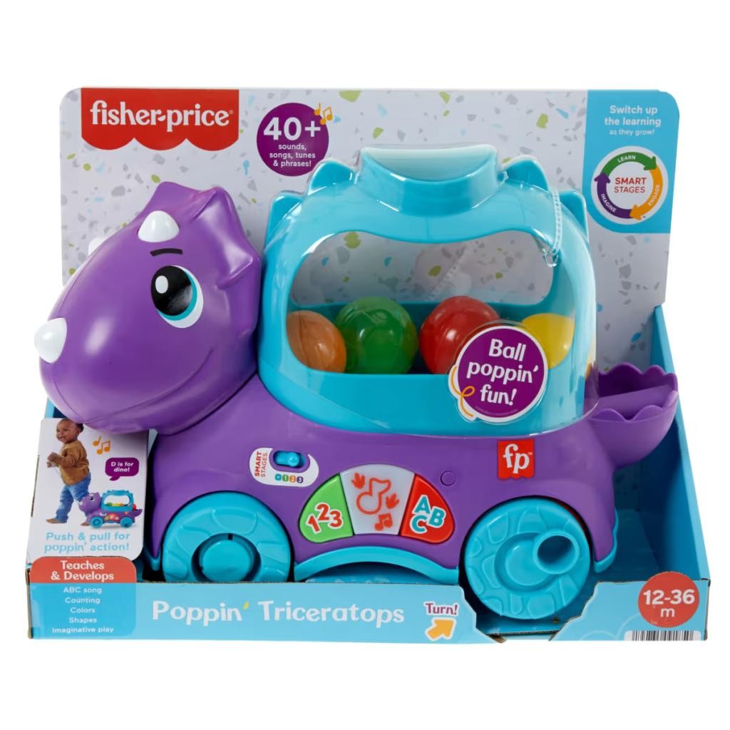 Dino Bolinhas Divertidas Fisher-Price HNR49 - Brinquedo Educativo para Bebês a Partir de 9 Meses