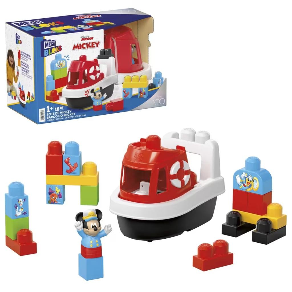Mega Bloks Disney Barco do Mickey Fisher Price - Brinquedo Educativo e Criativo para Crianças