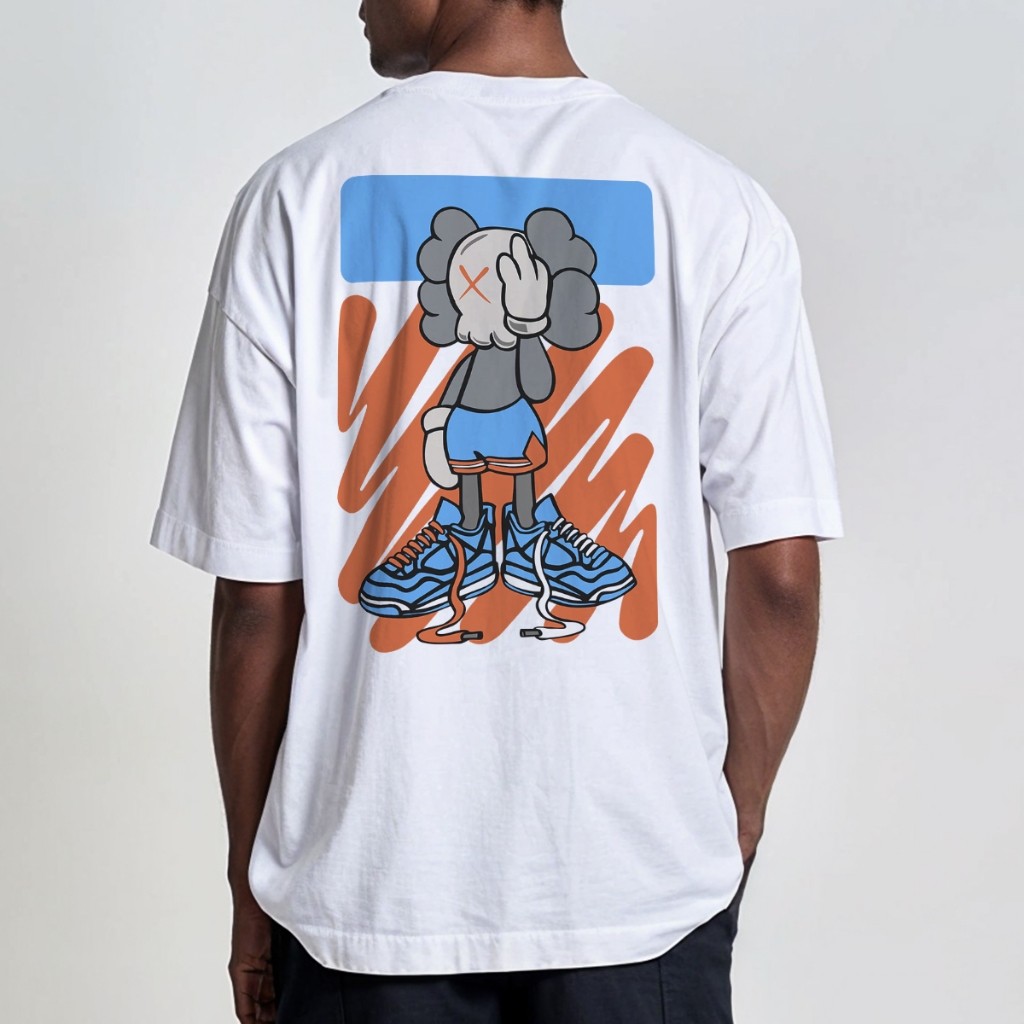 Blusa Masculina Básica Streetwear Boneco Kaws Camisa Vintage