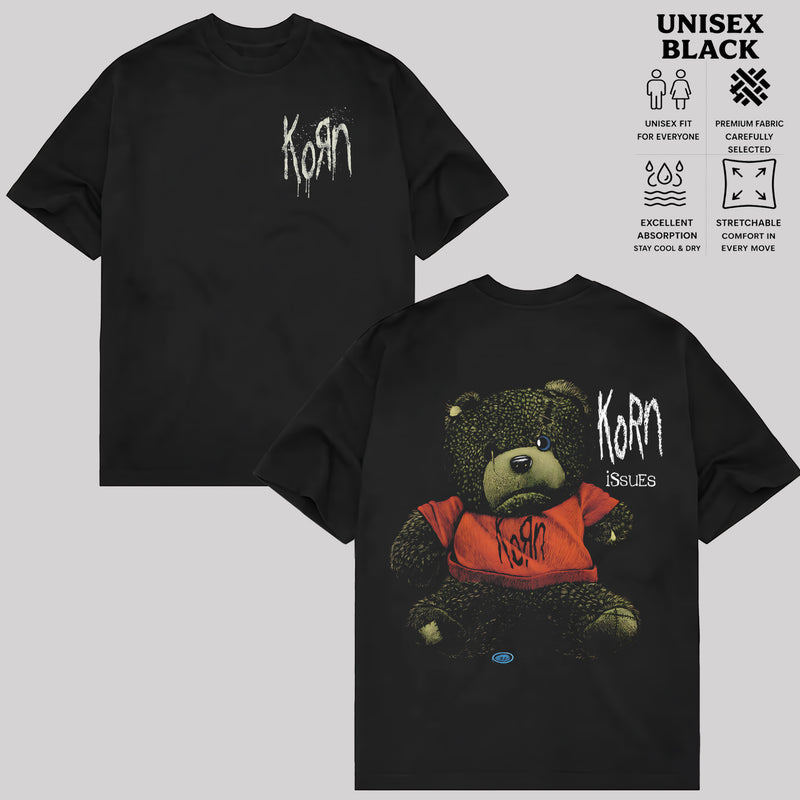 Music.Soul Camiseta Unissex Korn Banda Vintage Y2K Album Issues Doll Estampa Atemporal Moderna Estilosa Casual