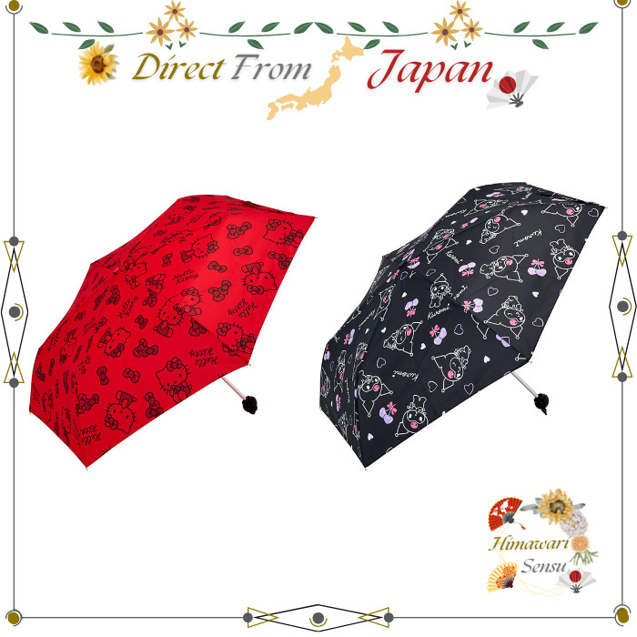 Sanrio Foldable Umbrella UV Cut Hello Kitty Kuromi Rain Sun Use【 Direct from Japan 】