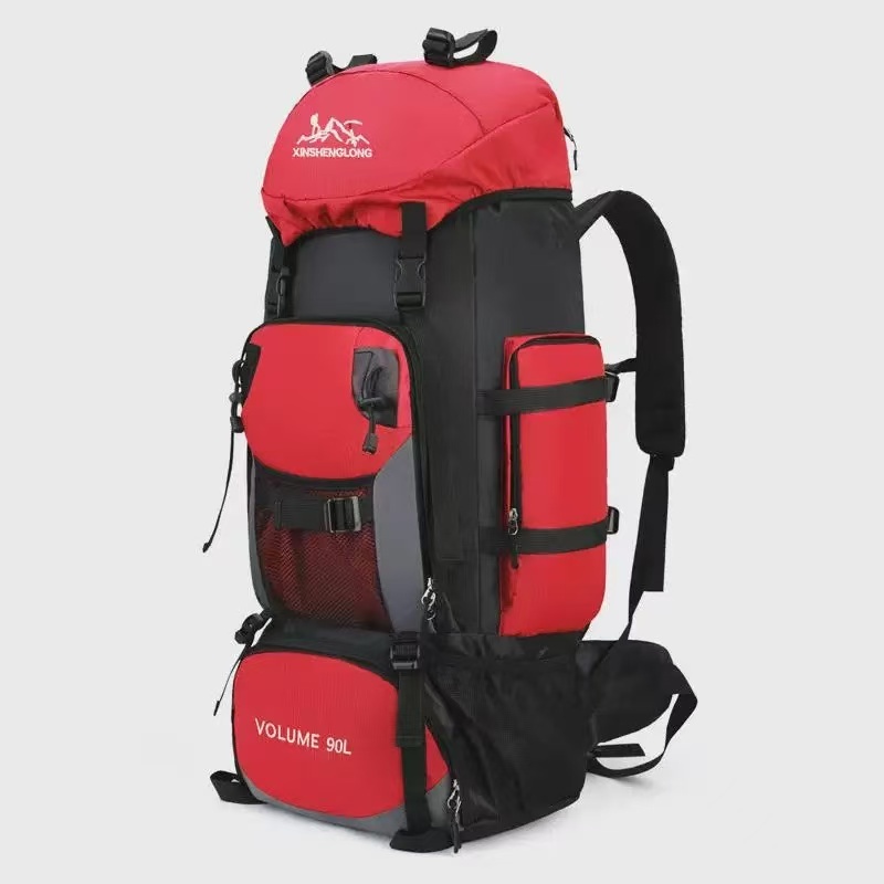 90L Caminhadas Camping Mochila Mulheres Homens Grande Capacidade Outdoor Impermeável Mochilas Viagem Bagagem Bag