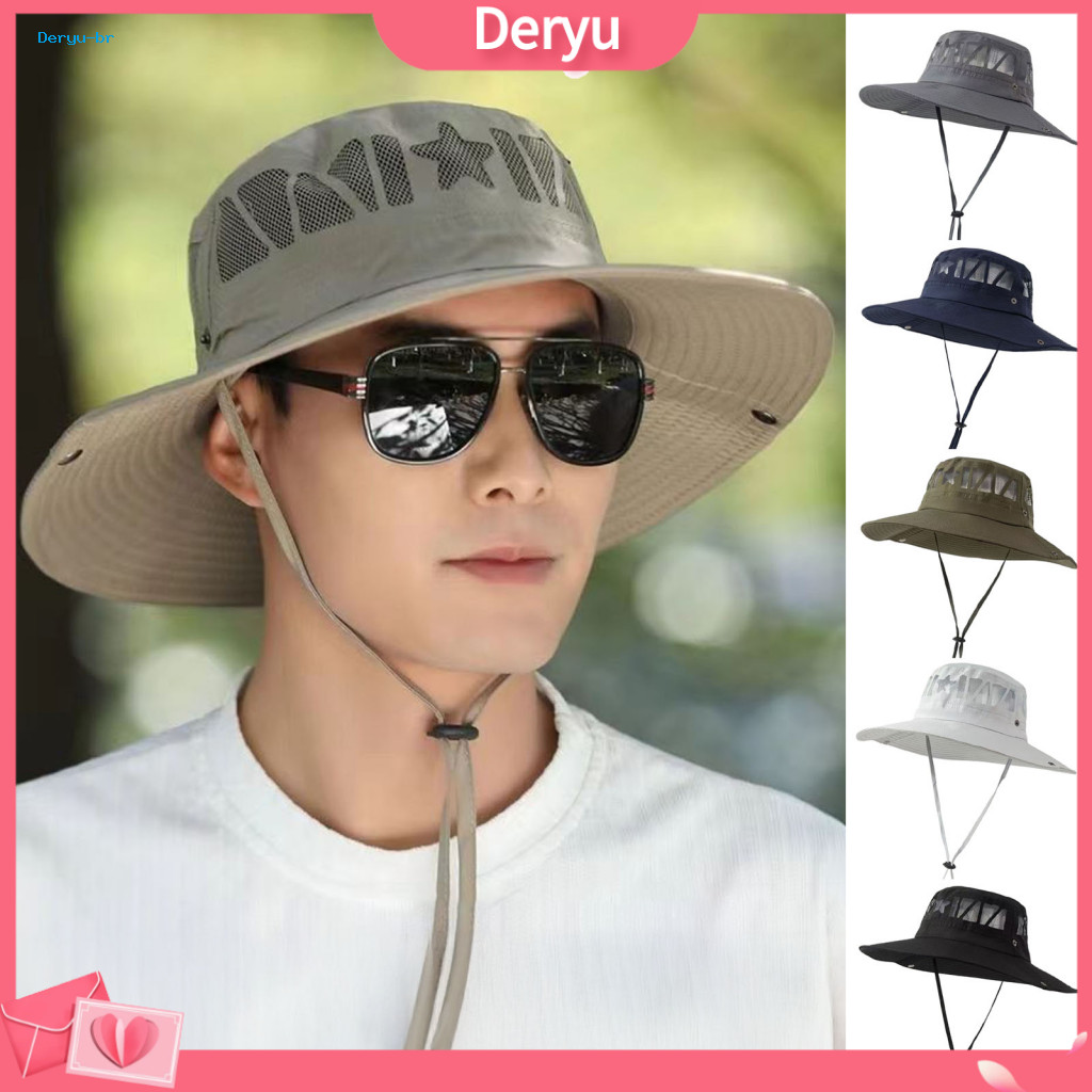 Breathable Fisherman Hat for Women Lightweight Summer for Outdoor Men's Uv Protection Mesh Sun – Wide Brim Foldable Bu