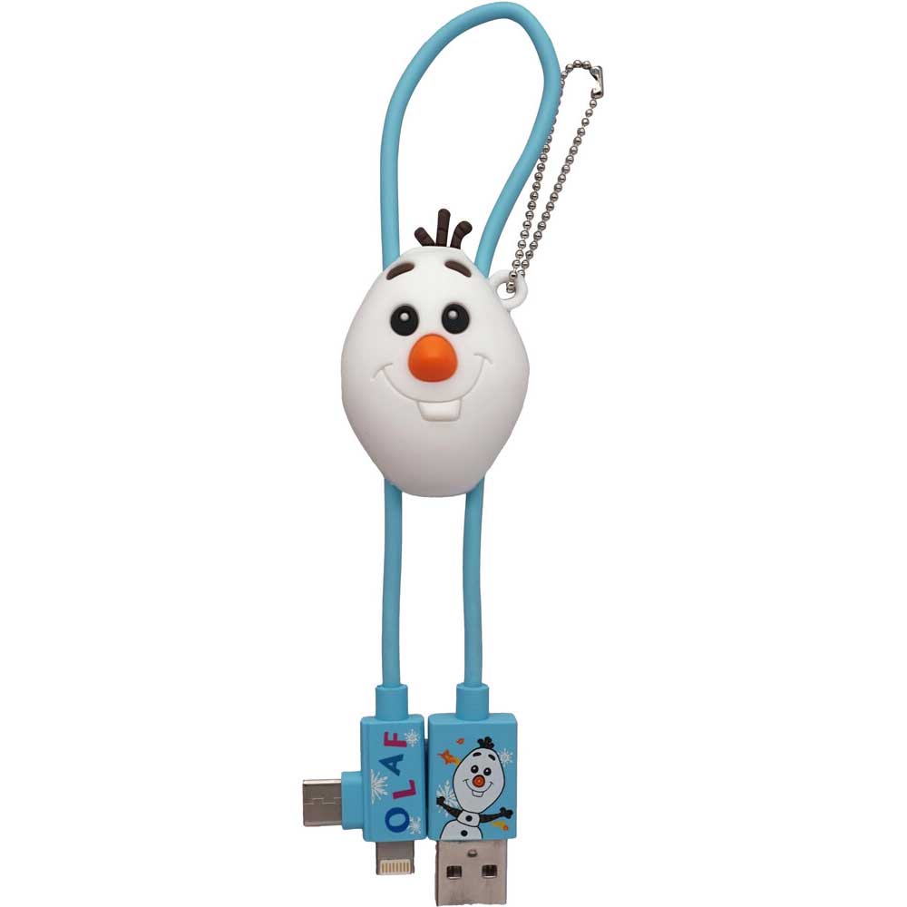 Cabo USB Lightning, Micro USB Frozen Olaf 3D Foam Bag Clip