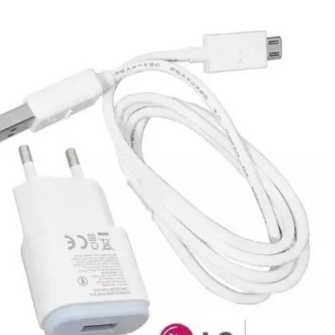 Carregadovr  v8 L sacos  com CABO 1m V8 branco/preto