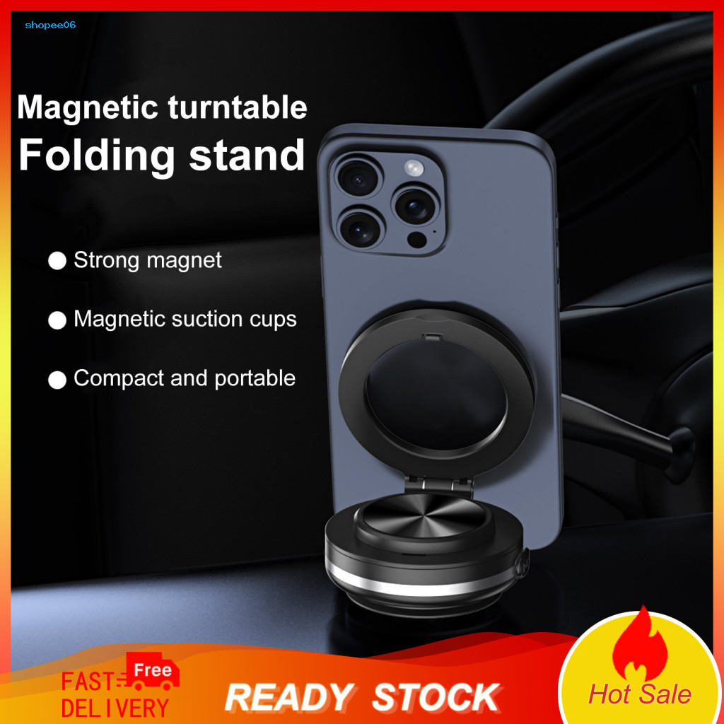 Magnetic Phone Holder Strong Suction Vacuum Car 360° Rotation Mount for Kitchen Gym Shower – for Hands-free