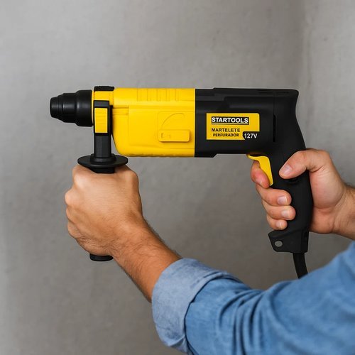 Martelete Furadeira Perfurador de Alta Potência 600W Impacto 127V Furo Perfuração Rápida Locais Difíceis Duros