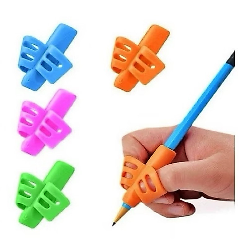 Adaptadores de apoio para escrita, ergonômicos, seguros para lápis e canetas.
