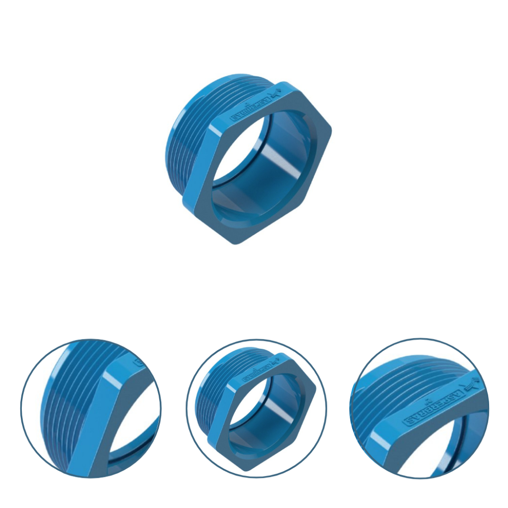 Adaptador Curto Azul Para Tubo Soldavel com Rosca Externa Irrigação 50 x 2