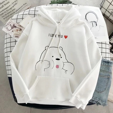 Moletom Canguru Blusa Urso Sem Curso I Love You Panda Coraçao Desenho Fofo