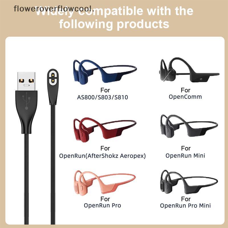 fcbr Shokz AS800/S803/S810/OpenRun Fone De Ouvido De Condução Óssea USB/Cabo Carregador Tipo C