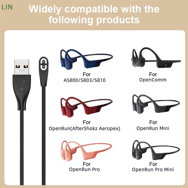 Shokz AS800/S803/S810/OpenRun Fone De Ouvido De Condução Óssea USB/Cabo Carregador Tipo C