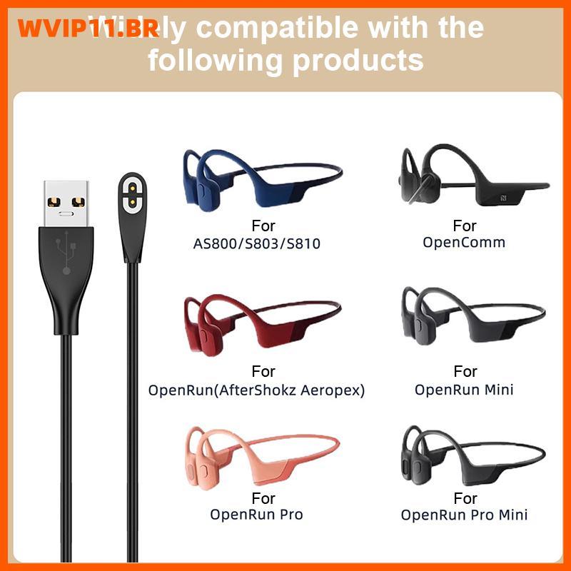 WVIP Shokz AS800/S803/S810/OpenRun Fone De Ouvido De Condução Óssea USB/Cabo Carregador Tipo C BR