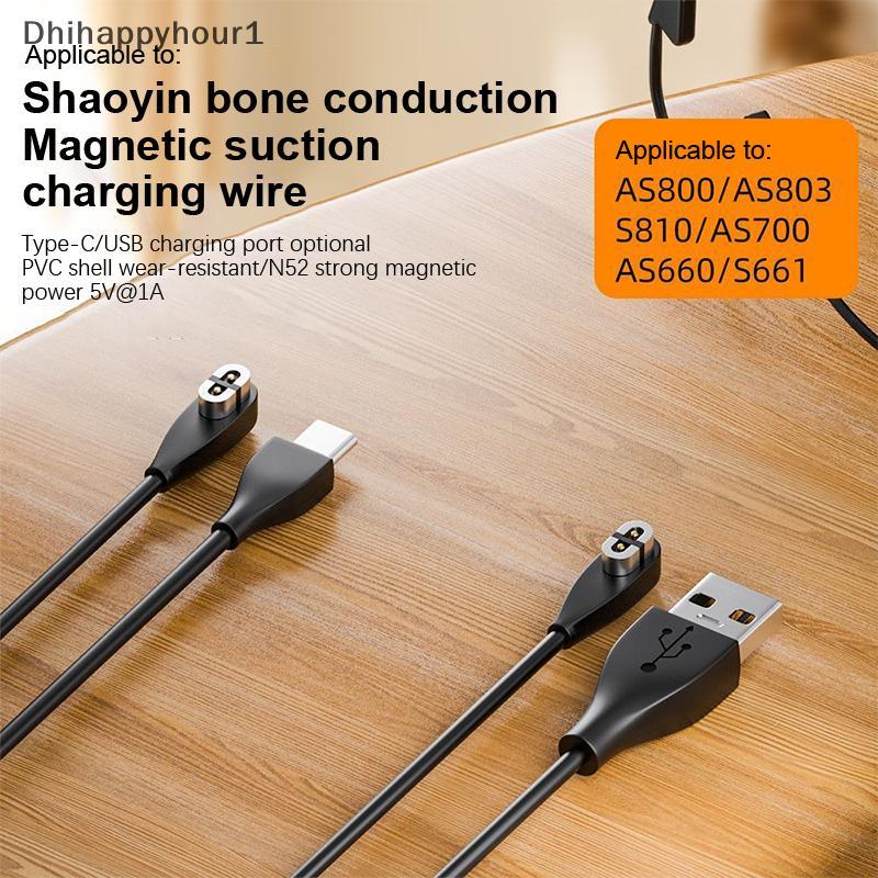 DHI Fone De Ouvido USB/Tipo-C Cabo De Carregamento Rápido Para Shokz AS800/S803/S810/Apenrun Condução Óssea Carregador A