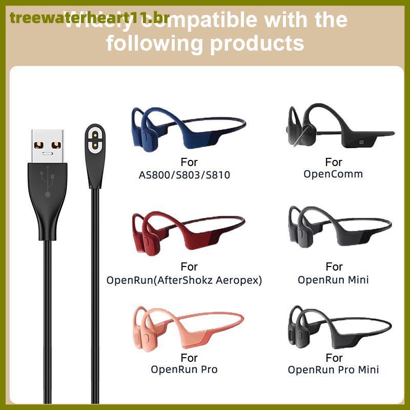TREE Shokz AS800/S803/S810/OpenRun Fone De Ouvido De Condução Óssea USB/Cabo Carregador Tipo C BR